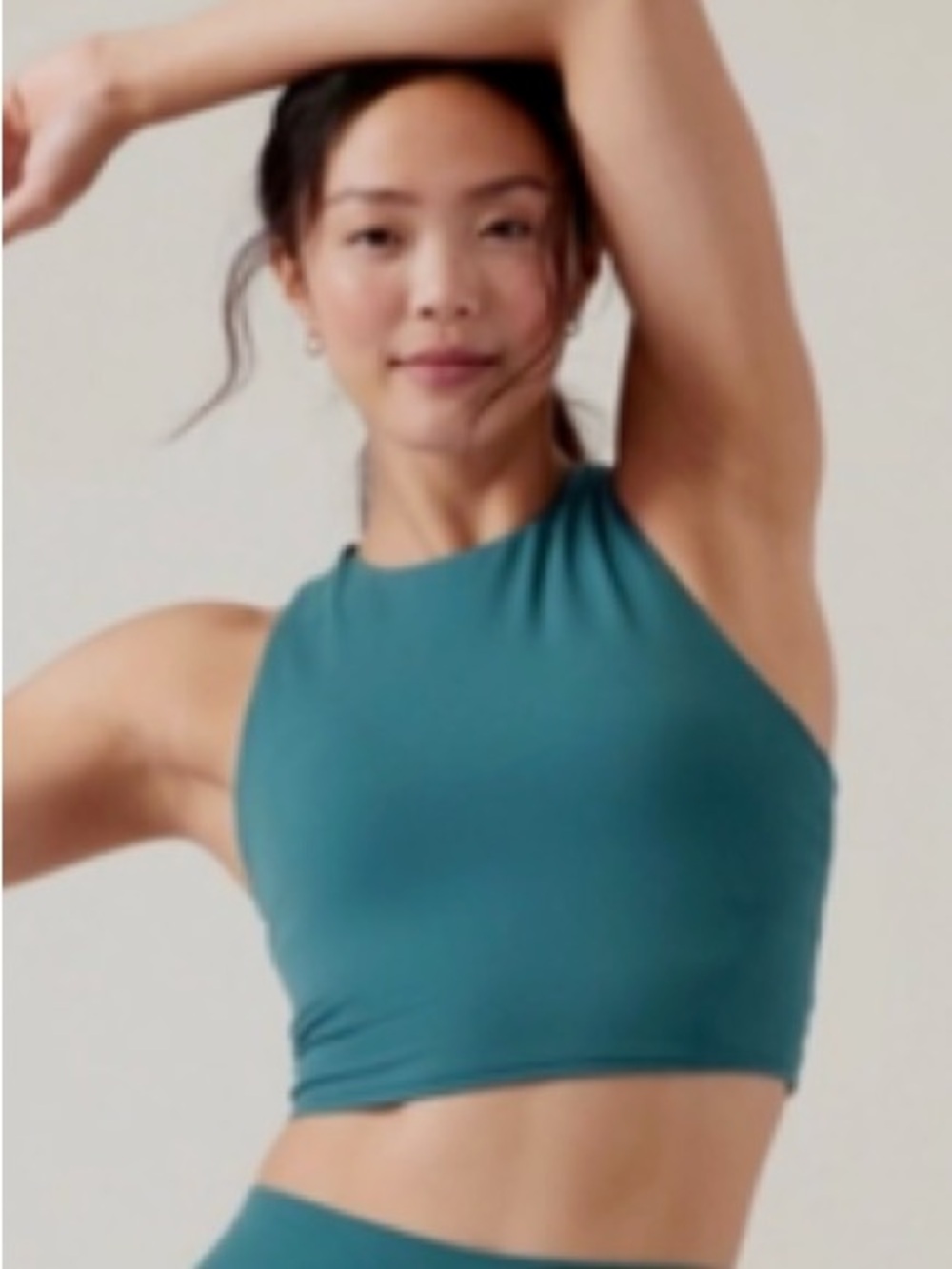 Athleta Teal High-Neck Crop Tank
